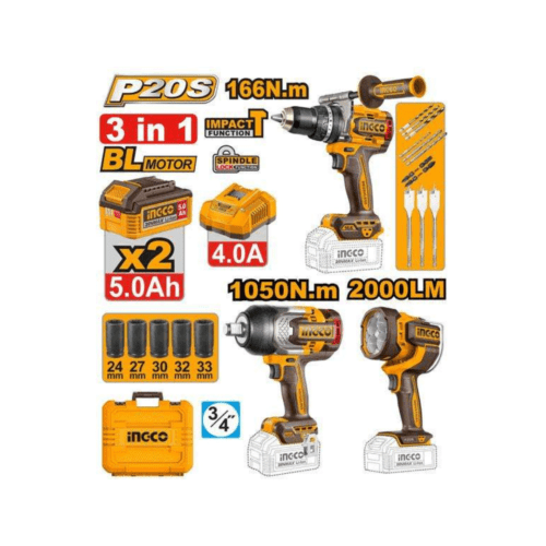Ingco COSLI250882 Cordless 3 pcs combo kit