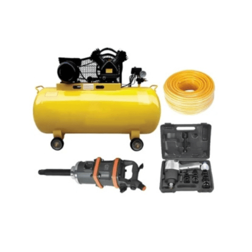 200 L 3HP Copper Winding Motor Air Compressor With 1 Inch Air Impact Wrench, 1/2 Inch Air Impact Wrench and 15 Meters Air Hose Pipe Combo