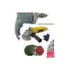 10mm 300 Watt Drill Machine & 100mm 750 Watt Angle Grinder With 6 Pcs Wheel, 5 Pcs Wood Drill Bits, 1 Pcs Masonry Bit & 1 Pair Gloves 10mm 300 Watt Drill Machine & 100mm 750 Watt Angle Grinder With 6 Pcs Wheel, 5 Pcs Wood Drill Bits, 1 Pcs Masonry Bit & 1 Pair Gloves