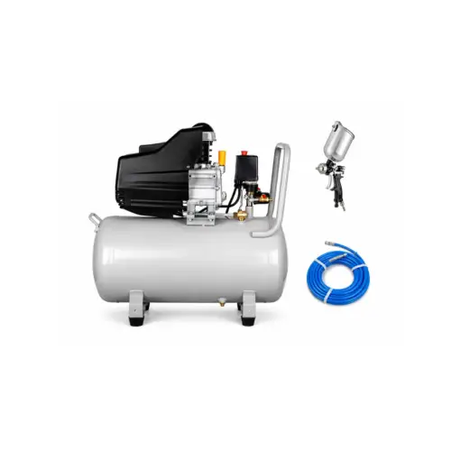 10 Heavy Duty 30 Litres 2 HP Motor Air Compressor With Paint Gun and Air Hose Pipe Combo